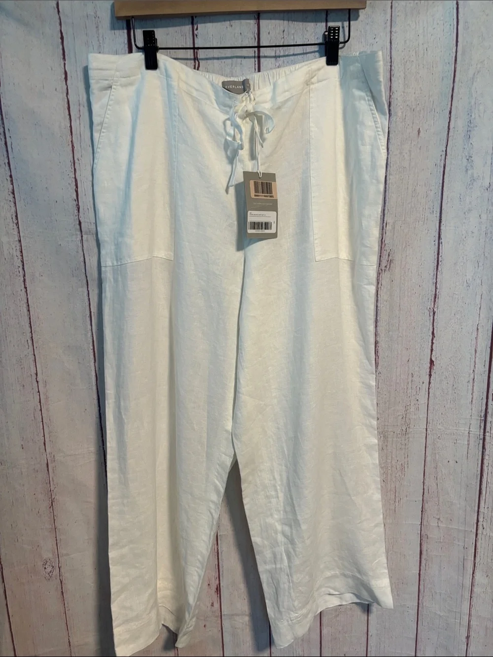 NWT Everlane Linen Straight-Leg Drawstring Pants